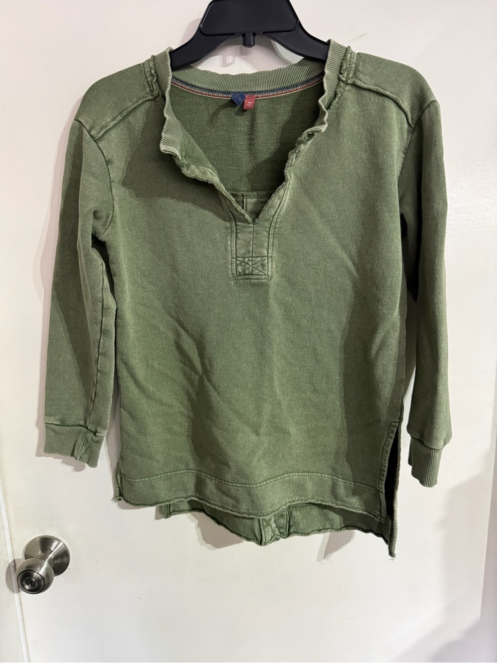 GUC Women’s Pilcro Anthropologie Green Sweatshirt Open Middle Back Size XSP